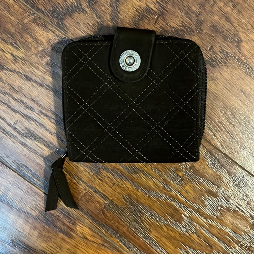 Vera Bradley Mini Zip Wallet- Espresso Microfiber